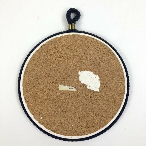 Lenox Poppies On Blue Trivet Round Hot Pad Ceramic Cork Back Trim For Hanging - Picture 4 of 5